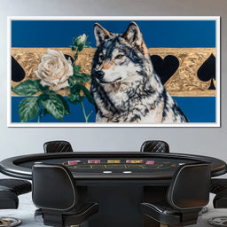 Wolf Regal Ivory Rose Saga - NicheCanvas