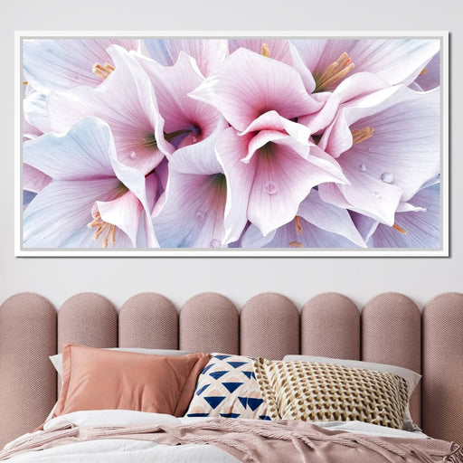 Blush Amaryllis Frostlight - TooplesArt Canvas Print