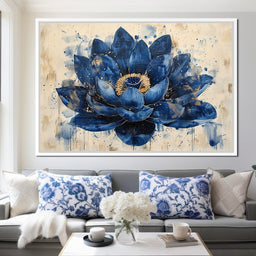 Sapphire Lotus Splendor - NicheCanvas