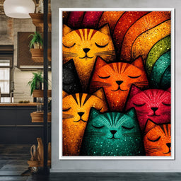 Dreamy Feline Kaleidoscope - NicheCanvas