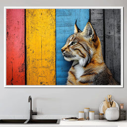 Wild Elegance Against Color Stripes - NicheCanvas