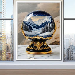 Majestic Alpine Nocturne Winter Globe - NicheCanvas