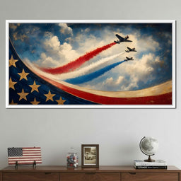 Patriots Flying Above The Clouds - NicheCanvas