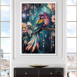 Enchanted Jewel Toned Bird Fantasy - NicheCanvas