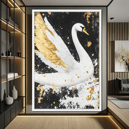 Elegant Graceful Swan Radiance - NicheCanvas
