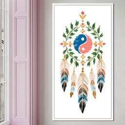 Boho Yinyang Feather Balance - NicheCanvas