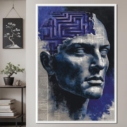 Cobalt Labyrinth Mindscape - NicheCanvas