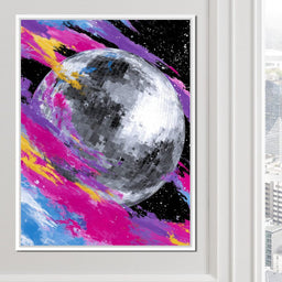 Neon Disco Moon Parade - NicheCanvas
