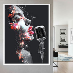 Cosmic Vocalist Neon Kiss - NicheCanvas