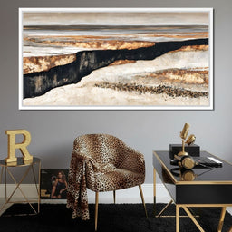 Tectonic Ridge Under Gold Skies - NicheCanvas