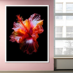 Radiant Hibiscus Petal Flame - NicheCanvas