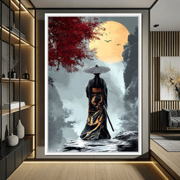 Samurai Moonlight Reverie - NicheCanvas