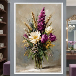 Spring Bouquet on Beige Background - NicheCanvas
