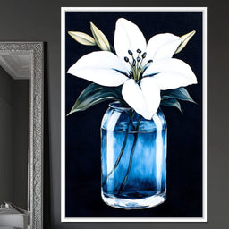 Petals In Glass Reflection - NicheCanvas