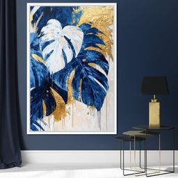 Golden & Blue Oasis - NicheCanvas