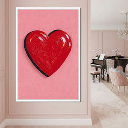Glossy Red Heart Pop  - NicheCanvas