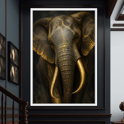 Elephant Gilded Wisdom - NicheCanvas