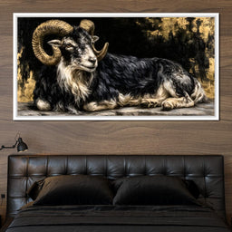 Watchful Ram of the Gilded Void - NicheCanvas