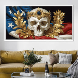 Regal Skull Golden Laurel Tribute - NicheCanvas