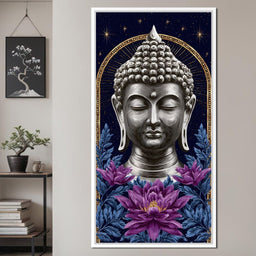 Buddha Lotus Radiance Under Stars - NicheCanvas