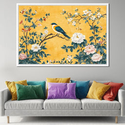 Songbird on Blossoming Branches - NicheCanvas