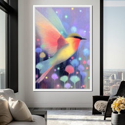 Luminous Bird of Starlit Garden - NicheCanvas