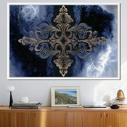 Gilded Blue Reverie - NicheCanvas