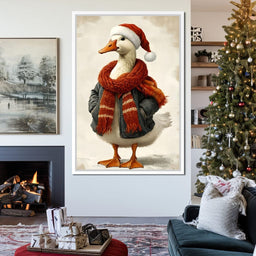 Festive Goose With Cozy Style - NicheCanvas