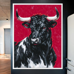 Bold Horned Bull Portrait - NicheCanvas