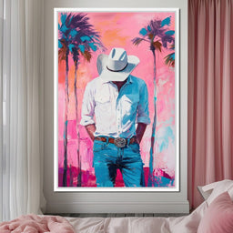 Cowboy Dreams Under Palms - NicheCanvas