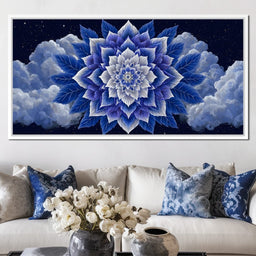 Starlit Sapphire Petal Mandala - NicheCanvas