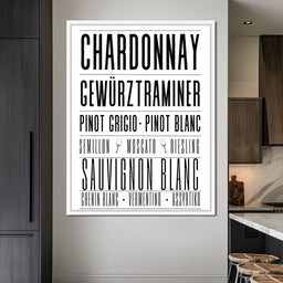 White Wine Typography - NicheCanvas