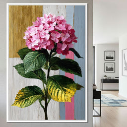 Pink Hydrangea Garden Glow - NicheCanvas