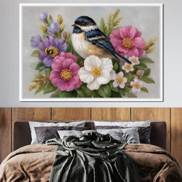 Chickadee Garden Blossom Song - NicheCanvas