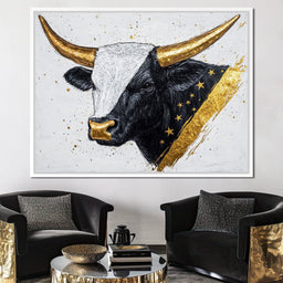 Golden Star Bull Elegance - NicheCanvas