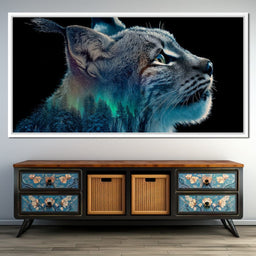 Aurora Lynx Spirit Portrait - NicheCanvas