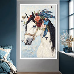 Majestic White Horse Harmony - NicheCanvas