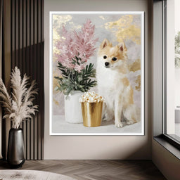 Pomeranian Petals Gold Light - NicheCanvas