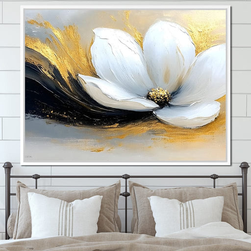 Golden Petals Onyx Dance Canvas Print
