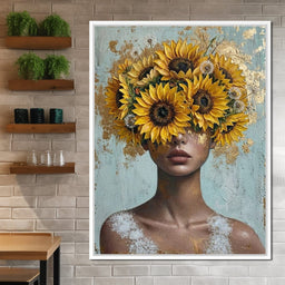 Sunflower Head Spring Portrait - NicheCanvas