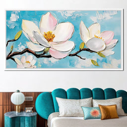 Blossoms on Cerulean Skies - NicheCanvas