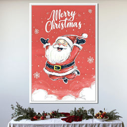 Joyful Santa Snowfall Holiday - NicheCanvas
