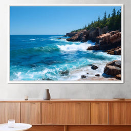 Rocky Coast Whitewave Horizon - NicheCanvas
