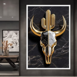 Golden Desert Totem Skull Marble - NicheCanvas