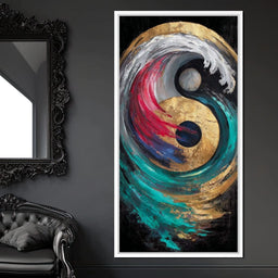 Golden Yin Yang Ocean Surge - NicheCanvas