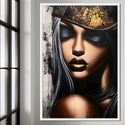 Golden Dreams Portrait Elegance Canvas Print