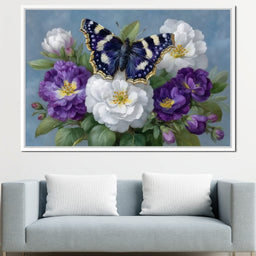 Purple Butterfly Garden Blooms - NicheCanvas