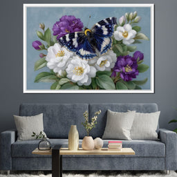 Blue Butterfly Garden Blossom - NicheCanvas