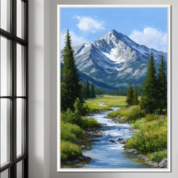 Alpine Peak River Meadow Sky - NicheCanvas