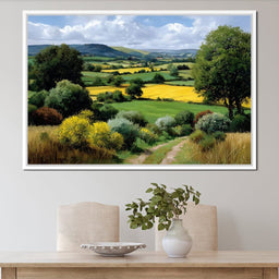 Golden Fields Country Path - NicheCanvas